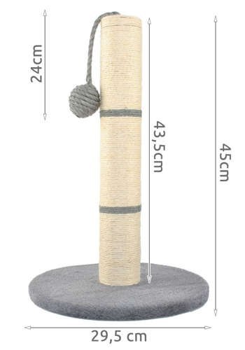 Drapak dla kota - słupek szary 45cm Drapak dla kota - słupek szary 45cm