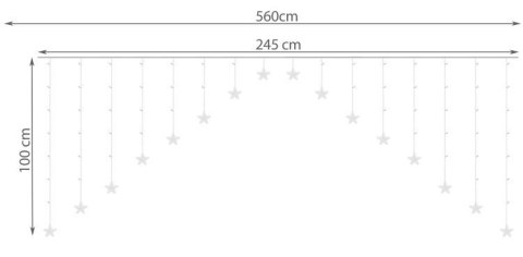Kurtyna świetlna 136LED - ciepły biały 31V KŚ11337 Kurtyna świetlna 136LED - ciepły biały 31V KŚ11337