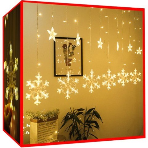 Kurtyna świetlna 138LED - ciepły biały 31V KŚ11326 Kurtyna świetlna 138LED - ciepły biały 31V KŚ11326