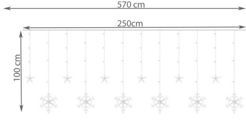 Kurtyna świetlna 138LED - ciepły biały 31V KŚ11326 Kurtyna świetlna 138LED - ciepły biały 31V KŚ11326