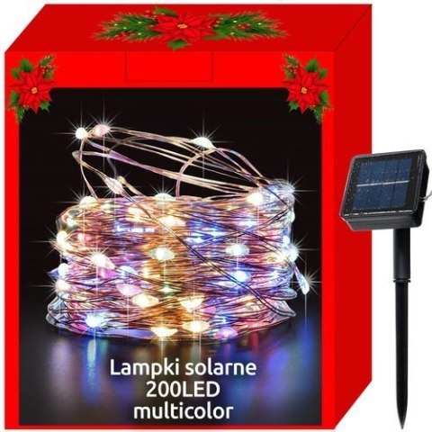 Lampki choinkowe solarne-druciki 200LED multicolor Lampki choinkowe solarne-druciki 200LED multicolor