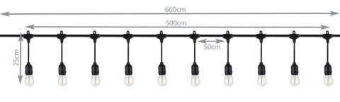 Girlanda ogrodowa wisząca 5m 24V IP44 Girlanda ogrodowa wisząca 5m 24V IP44