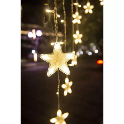 Kurtyna świetlna 136LED USB ciepły biały KŚ19738 Kurtyna świetlna 136LED USB ciepły biały KŚ19738