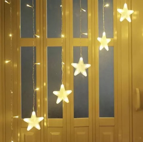 Kurtyna świetlna 136LED USB ciepły biały KŚ19738 Kurtyna świetlna 136LED USB ciepły biały KŚ19738