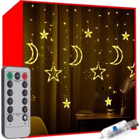 Kurtyna świetlna 138 LED USB- ciepły biały KŚ19758 Kurtyna świetlna 138 LED USB- ciepły biały KŚ19758