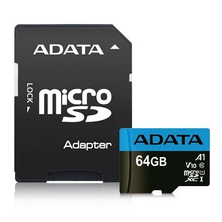 ADATA | Premier | UHS-I | 64 GB | MicroSDXC | Pamięć flash klasy 10 | Adapter ADATA | Premier | UHS-I | 64 GB | MicroSDXC | Pamięć flash klasy 10 | Adapter
