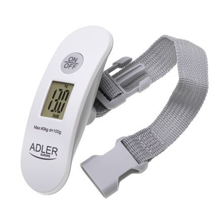 Adler | Travel Luggage Scale | AD 8189 | Maksymalna waga (udźwig) 40 kg | Dokładność 100 g | Biały Adler | Travel Luggage Scale | AD 8189 | Maksymalna waga (udźwig) 40 kg | Dokładność 100 g | Biały
