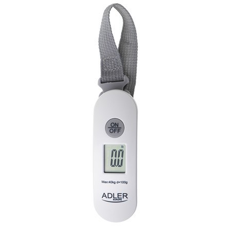 Adler | Travel Luggage Scale | AD 8189 | Maksymalna waga (udźwig) 40 kg | Dokładność 100 g | Biały Adler | Travel Luggage Scale | AD 8189 | Maksymalna waga (udźwig) 40 kg | Dokładność 100 g | Biały