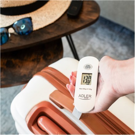 Adler | Travel Luggage Scale | AD 8189 | Maksymalna waga (udźwig) 40 kg | Dokładność 100 g | Biały Adler | Travel Luggage Scale | AD 8189 | Maksymalna waga (udźwig) 40 kg | Dokładność 100 g | Biały