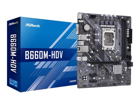 ASRock | B660M-HDV | Processor family Intel | Processor socket LGA1700 | DDR4 | Supported hard disk drive interfaces SATA, M.2 | ASRock | B660M-HDV | Processor family Intel | Processor socket LGA1700 | DDR4 | Supported hard disk drive interfaces SATA, M.2 |