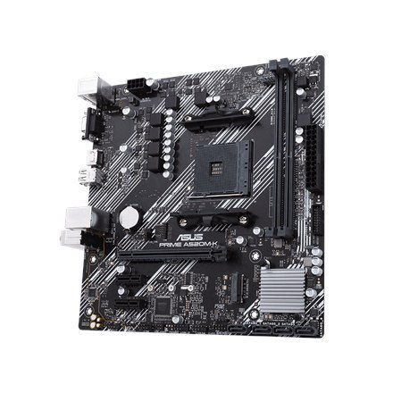 Asus | PRIME A520M-K | Processor family AMD | Processor socket AM4 | DDR4 | Memory slots 2 | Supported hard disk drive interface Asus | PRIME A520M-K | Processor family AMD | Processor socket AM4 | DDR4 | Memory slots 2 | Supported hard disk drive interface