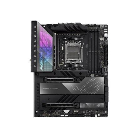 Asus | ROG CROSSHAIR X670E HERO | Processor family AMD | Processor socket AM5 | DDR5 DIMM | Memory slots 4 | Supported hard disk Asus | ROG CROSSHAIR X670E HERO | Processor family AMD | Processor socket AM5 | DDR5 DIMM | Memory slots 4 | Supported hard disk
