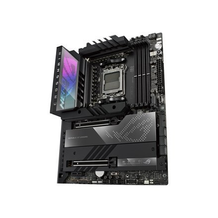 Asus | ROG CROSSHAIR X670E HERO | Processor family AMD | Processor socket AM5 | DDR5 DIMM | Memory slots 4 | Supported hard disk Asus | ROG CROSSHAIR X670E HERO | Processor family AMD | Processor socket AM5 | DDR5 DIMM | Memory slots 4 | Supported hard disk