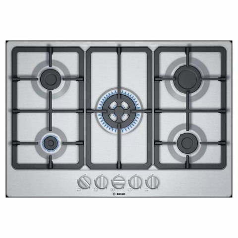 Bosch | PGQ7B5B90 | Hob | Gas | Number of burners/cooking zones 5 | Rotary knobs | Stainless steel Bosch | PGQ7B5B90 | Hob | Gas | Number of burners/cooking zones 5 | Rotary knobs | Stainless steel