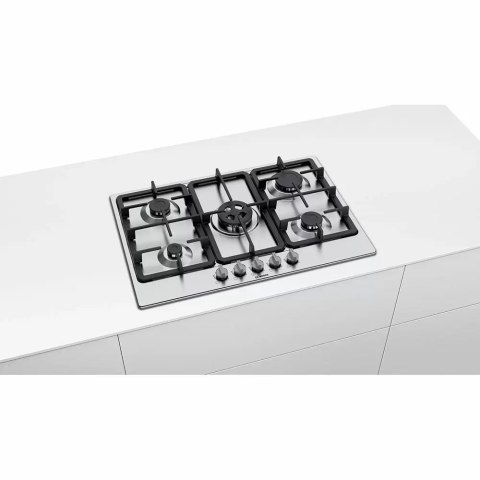 Bosch | PGQ7B5B90 | Hob | Gas | Number of burners/cooking zones 5 | Rotary knobs | Stainless steel Bosch | PGQ7B5B90 | Hob | Gas | Number of burners/cooking zones 5 | Rotary knobs | Stainless steel