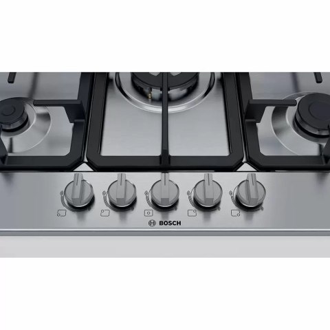 Bosch | PGQ7B5B90 | Hob | Gas | Number of burners/cooking zones 5 | Rotary knobs | Stainless steel Bosch | PGQ7B5B90 | Hob | Gas | Number of burners/cooking zones 5 | Rotary knobs | Stainless steel