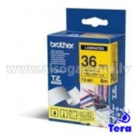 Brother | 661 | Laminated tape | Thermal | Black on yellow | Roll (3.6 cm x 8 m) Brother | 661 | Laminated tape | Thermal | Black on yellow | Roll (3.6 cm x 8 m)
