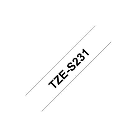 Brother | S231 | Laminated tape | Thermal | Black on white | Roll (1.2 cm x 8 m) Brother | S231 | Laminated tape | Thermal | Black on white | Roll (1.2 cm x 8 m)