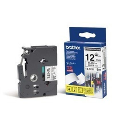 Brother | S231 | Laminated tape | Thermal | Black on white | Roll (1.2 cm x 8 m) Brother | S231 | Laminated tape | Thermal | Black on white | Roll (1.2 cm x 8 m)