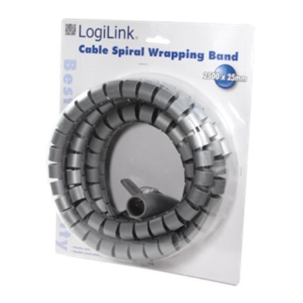 Cable Spiral Wrapping Band 2500*25 mm, silver Logilink Cable Spiral Wrapping Band 2500*25 mm, silver Logilink