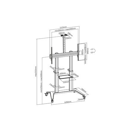 Digitus | Pozostałe | 70-120" | Maksymalna waga (ładowność) 140 kg | Czarny Digitus | Pozostałe | 70-120" | Maksymalna waga (ładowność) 140 kg | Czarny