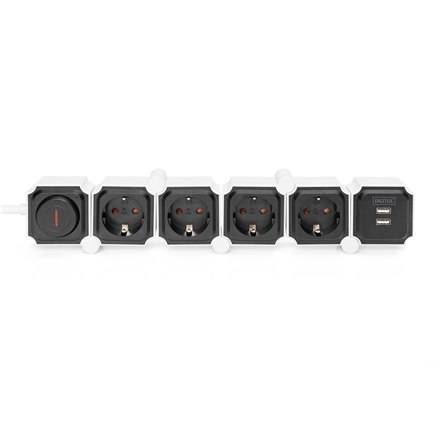 DIGITUS DA-70620 - power strip - 3680 Watt | Output Connector Qty 4 | 1.6 m | Black | White DIGITUS DA-70620 - power strip - 3680 Watt | Output Connector Qty 4 | 1.6 m | Black | White