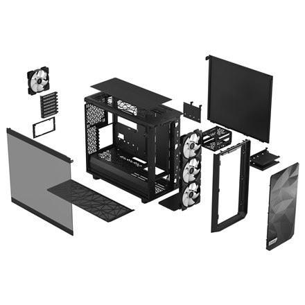 Fractal Design | Meshify 2 Lite RGB TG Light Tint | Side window | Black | E-ATX | Power supply included No | ATX Fractal Design | Meshify 2 Lite RGB TG Light Tint | Side window | Black | E-ATX | Power supply included No | ATX