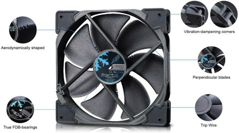 Fractal Design | Venturi HP-14 PWM | Black, Grey | Fan Fractal Design | Venturi HP-14 PWM | Black, Grey | Fan