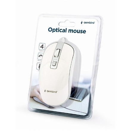 Gembird | Mysz optyczna USB | MUS-4B-06-WS | Mysz optyczna | Biały/Srebrny Gembird | Mysz optyczna USB | MUS-4B-06-WS | Mysz optyczna | Biały/Srebrny