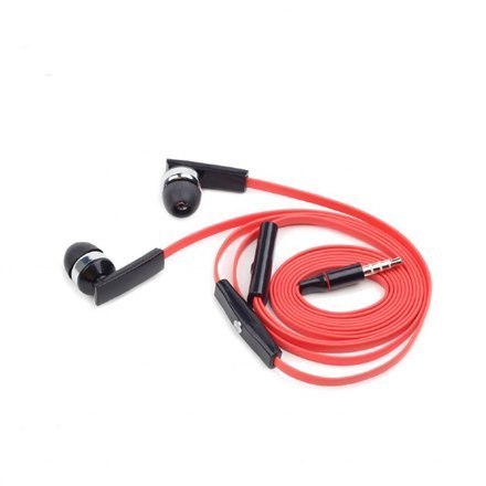 Gembird | Porto earphones with microphone and volume control with flat cable | Built-in microphone | 3.5 mm | Red/Black Gembird | Porto earphones with microphone and volume control with flat cable | Built-in microphone | 3.5 mm | Red/Black