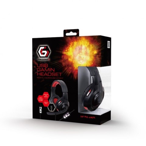 Gembird | Surround USB headset | GHS-U-5.1-01 | Built-in microphone | USB Type-A | Black/Red Gembird | Surround USB headset | GHS-U-5.1-01 | Built-in microphone | USB Type-A | Black/Red