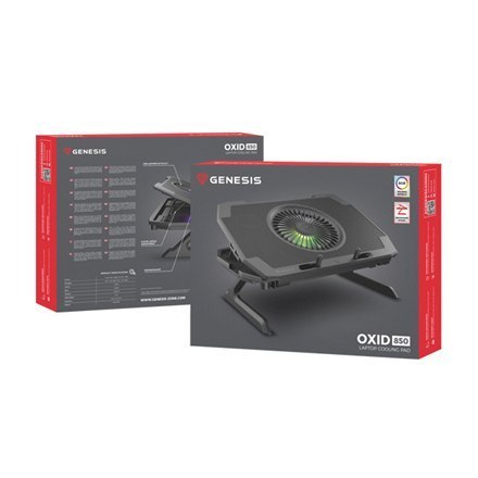 Genesis | Podkładka chłodząca do laptopa | OXID 850 | Czarny Genesis | Podkładka chłodząca do laptopa | OXID 850 | Czarny