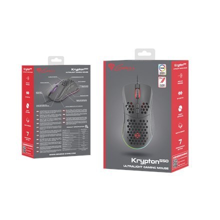 Genesis Gaming Mouse with Software Krypton 550 Wired, czarna Genesis Gaming Mouse with Software Krypton 550 Wired, czarna