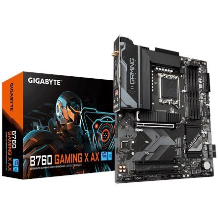 Gigabyte | B760 GAMING X AX 1.1 M/B | Processor family Intel | Processor socket LGA1700 | DDR5 DIMM | Memory slots 4 | Supporte