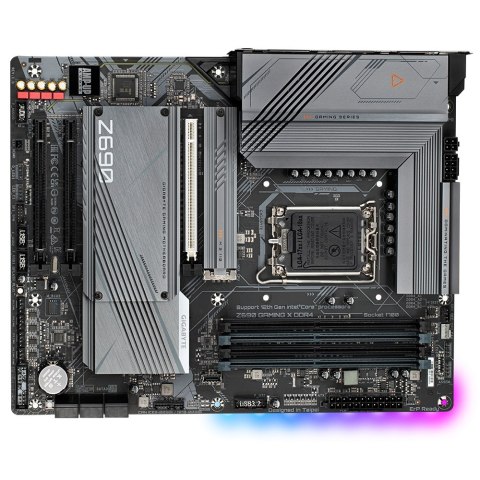 Gigabyte | Z690 GAMING X DDR4 1.0 M/B | Processor family Intel | Processor socket LGA1700 | DDR4 DIMM | Memory slots 4 | Support Gigabyte | Z690 GAMING X DDR4 1.0 M/B | Processor family Intel | Processor socket LGA1700 | DDR4 DIMM | Memory slots 4 | Support