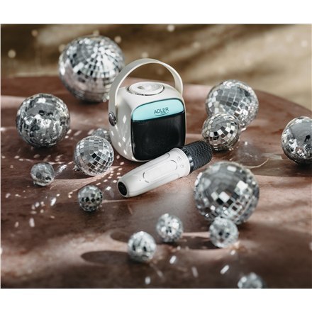 Głośnik karaoke z mikrofonem | AD 1199W | Bluetooth | Biały | Przenośny | Połączenie bezprzewodowe Głośnik karaoke z mikrofonem | AD 1199W | Bluetooth | Biały | Przenośny | Połączenie bezprzewodowe