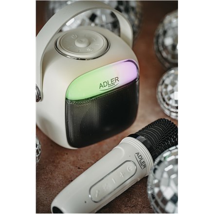 Głośnik karaoke z mikrofonem | AD 1199W | Bluetooth | Biały | Przenośny | Połączenie bezprzewodowe Głośnik karaoke z mikrofonem | AD 1199W | Bluetooth | Biały | Przenośny | Połączenie bezprzewodowe