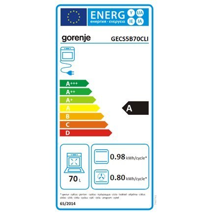 Gorenje | Cooker | GECS5B70CLI | Hob type Vitroceramic | Oven type Electric | Beige | Width 50 cm | Depth 59.4 cm | 70 L Gorenje | Cooker | GECS5B70CLI | Hob type Vitroceramic | Oven type Electric | Beige | Width 50 cm | Depth 59.4 cm | 70 L