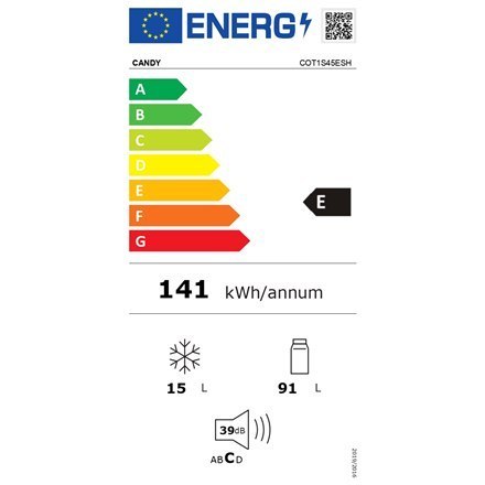 Lodówka Candy COT1S45ESH o Klasie Energii E | Wolnostojąca | Szafka chłodnicza | Wysokość 84 cm | Pojemność netto lodówki 91 L | Lodówka Candy COT1S45ESH o Klasie Energii E | Wolnostojąca | Szafka chłodnicza | Wysokość 84 cm | Pojemność netto lodówki 91 L |