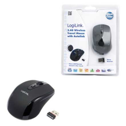 Logilink | 2.4GH wireless mini mouse with autolink | Maus optisch Funk 2.4 GHz | wireless | Black Logilink | 2.4GH wireless mini mouse with autolink | Maus optisch Funk 2.4 GHz | wireless | Black