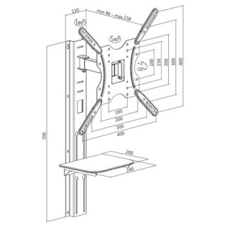 Logilink BP0048 TV wall mount, 32"-55", w/ support shelf Logilink