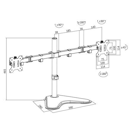 Logilink | Uchwyt biurkowy | BP0045 | 13-32 " | Maksymalna waga (udźwig) 8 kg | Czarny Logilink | Uchwyt biurkowy | BP0045 | 13-32 " | Maksymalna waga (udźwig) 8 kg | Czarny