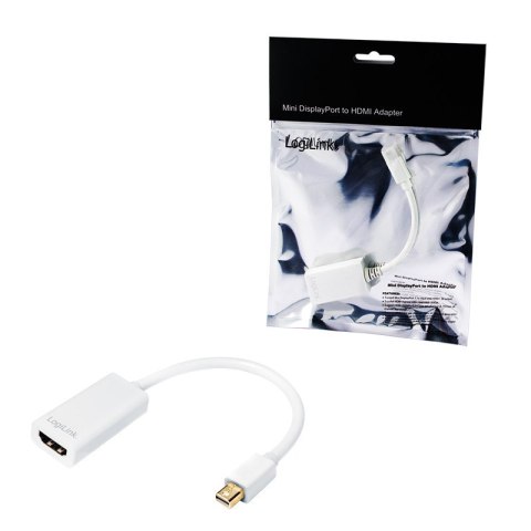 Logilink Video adapter | 19 pin HDMI Type A | Female | Mini DisplayPort | Male | White | 0.1 m Logilink Video adapter | 19 pin HDMI Type A | Female | Mini DisplayPort | Male | White | 0.1 m