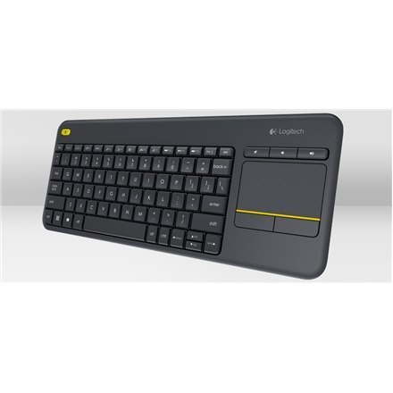 Logitech | K400 Plus | Keyboard with Trackpad | Wireless | NL | Black | USB port | 380 g Logitech | K400 Plus | Keyboard with Trackpad | Wireless | NL | Black | USB port | 380 g