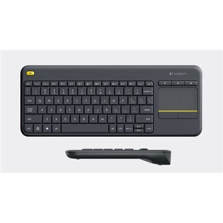 Logitech | K400 Plus | Keyboard with Trackpad | Wireless | NL | Black | USB port | 380 g Logitech | K400 Plus | Keyboard with Trackpad | Wireless | NL | Black | USB port | 380 g