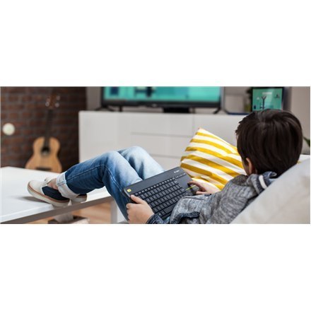 Logitech | K400 Plus | Keyboard with Trackpad | Wireless | NL | Black | USB port | 380 g Logitech | K400 Plus | Keyboard with Trackpad | Wireless | NL | Black | USB port | 380 g
