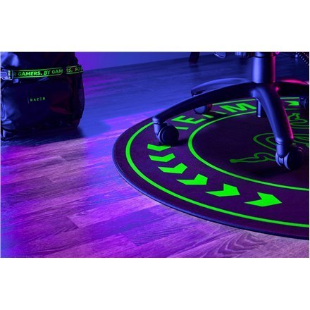Mata podłogowa Razer z 100% surowców recyklingowanych - welwetowo tkanina i non-woven | Czarno-Zielony