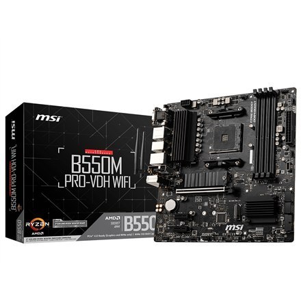 MSI | B550M PRO-VDH WIFI | Processor family AMD | Processor socket AM4 | DDR4 | Memory slots 4 | Number of SATA connectors | Chi MSI | B550M PRO-VDH WIFI | Processor family AMD | Processor socket AM4 | DDR4 | Memory slots 4 | Number of SATA connectors | Chi