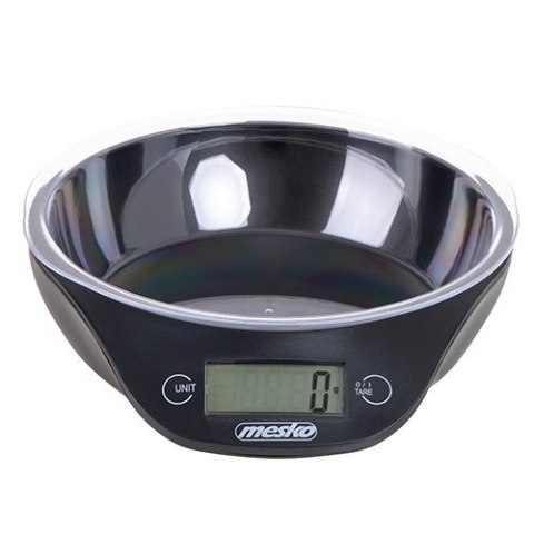 Mesko | Waga kuchenna z miską | MS 3164 | Maksymalna waga (udźwig) 5 kg | Podziałka 1 g | Typ wyświetlacza LCD | Czarny Mesko | Waga kuchenna z miską | MS 3164 | Maksymalna waga (udźwig) 5 kg | Podziałka 1 g | Typ wyświetlacza LCD | Czarny