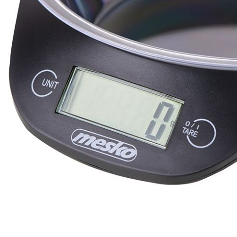 Mesko | Waga kuchenna z miską | MS 3164 | Maksymalna waga (udźwig) 5 kg | Podziałka 1 g | Typ wyświetlacza LCD | Czarny Mesko | Waga kuchenna z miską | MS 3164 | Maksymalna waga (udźwig) 5 kg | Podziałka 1 g | Typ wyświetlacza LCD | Czarny